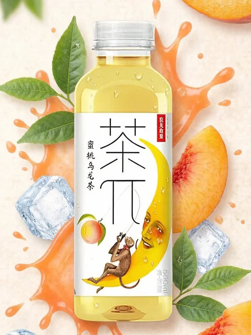 NONGFU SPRING Холодный чай улун с соком медового персика, 500 мл, 500 мл