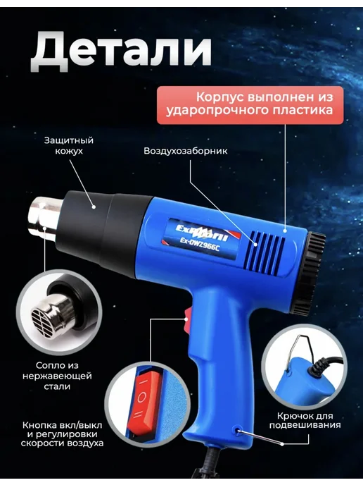 BESTMAG Фен строительный-технический-С, синий, фото 4