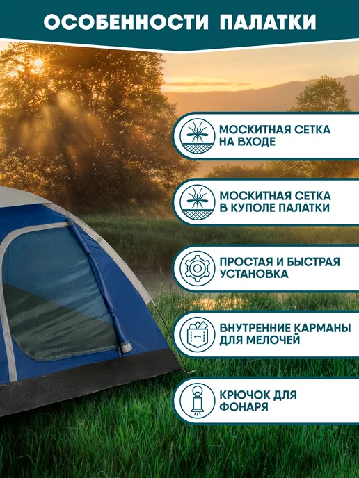 Jungle Camp Палатка туристическая 2 местная водонепроницаемая походная, вариант, фото 5