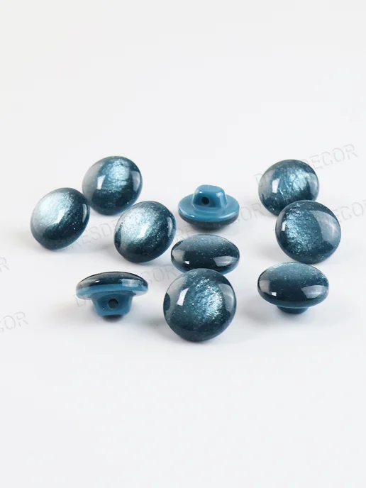 Dress-Decor Пуговицы 11 мм перламутровые с блестками на ножке 10 шт, 10 шт, фото 3