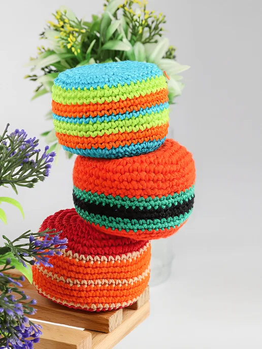 Talent Toys Сокс мяч для футбэга вязаный. Держатель сокса в подарок, синий, фото 4