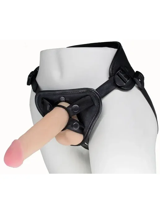 LOVETOY (А-Полимер) Пояс харнесс BEST UNI strap с 2 насадками - 18 и 22 см, черный