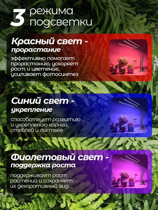 LunaLight Фитолампа для растений полного спектра лампа для рассады, вариант, фото 3