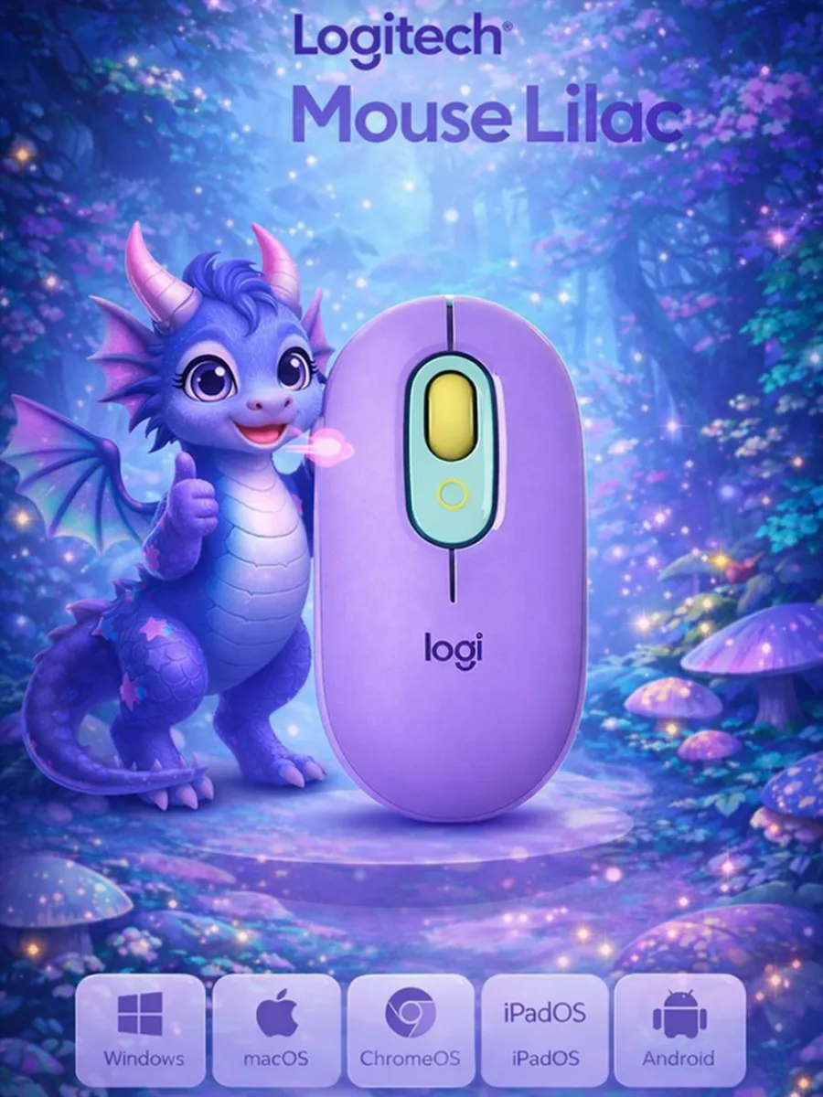 LOGITECH Мышь POP Mouse с SilentTouch для компьютера