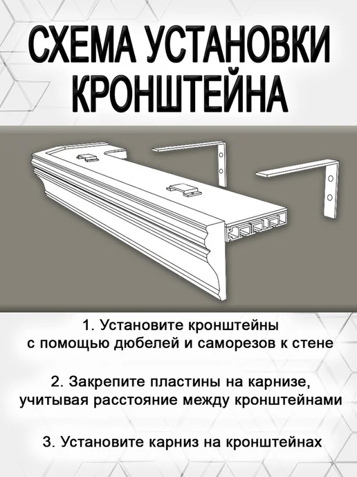 Металлист Кронштейны для карниза и крепеж 21 см 6 шт, 6 шт, фото 5