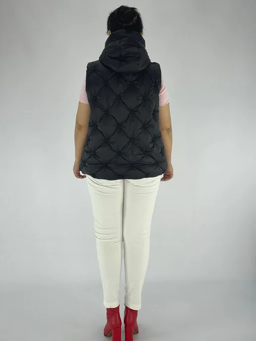 BLOOM Fashion Жилет утепленный стеганый демисезонный, черный, фото 4