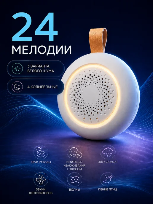 UYOUTERSTOR Детский ночник с белым шумом, белый, фото 5