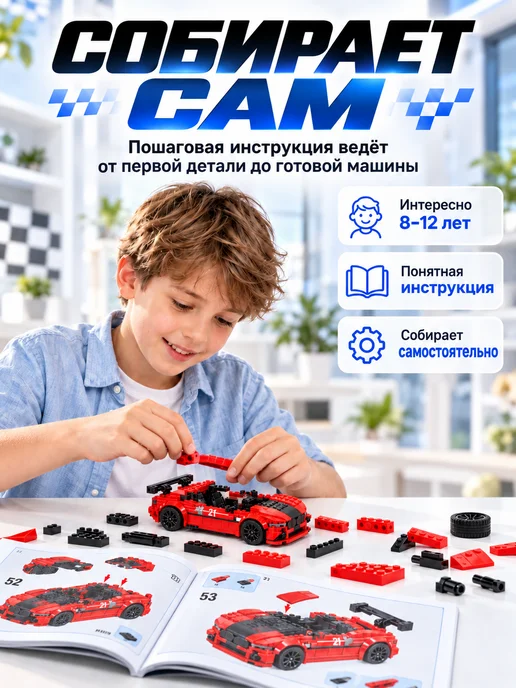 Mould King Конструктор lego для мальчиков машина BMW M8, черный, фото 3