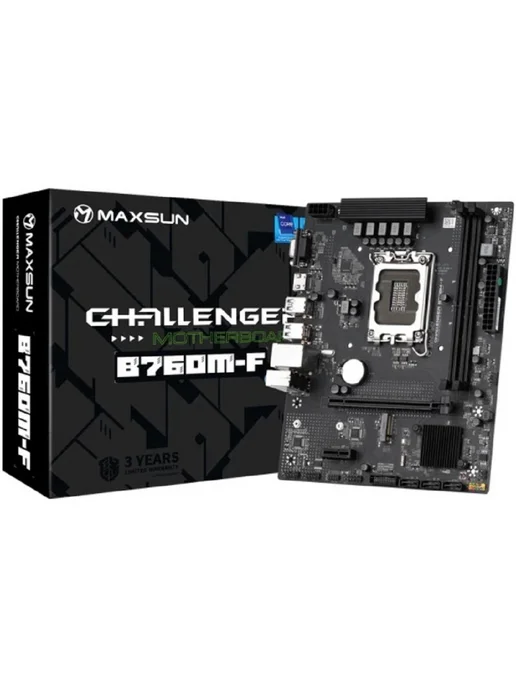 Maxsun Материнская плата MS-Challenger B760M-F WIFI LGA1700 Intel B, черный, в упаковке 1 кг, фото 2
