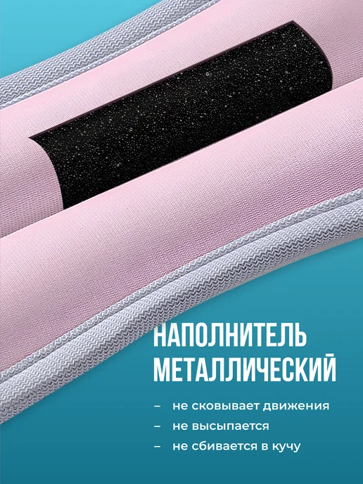 Утяжелители для ног и рук спортивные 2 шт по 1,5 кг Shark Fit, серые, 2 шт, 1 кг, фото 3