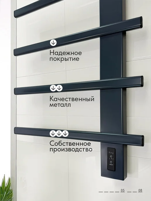 VITCO Полотенцесушитель для ванной комнаты, серый, фото 5