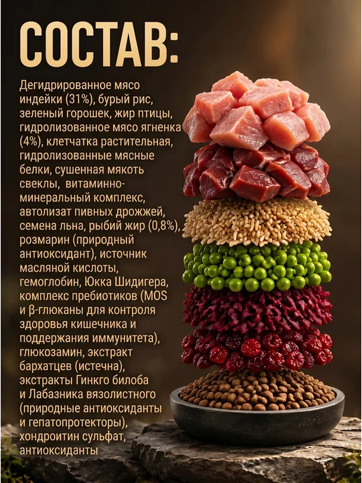 Сухой корм Landor для собак, мелкие, индейка, ягненок, 3 кг, фото 2