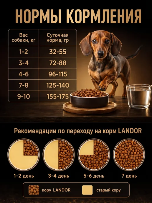 Сухой корм Landor для собак, крупные, средние, индейка, ягненок, 15 кг, фото 5