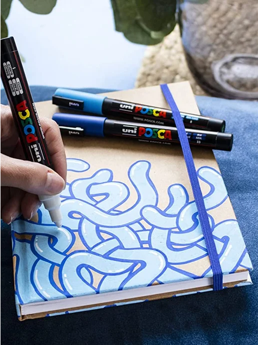 UNI-POSCA Маркер акриловый UNI POSCA PC-1M голубой, №8, голубой, фото 3