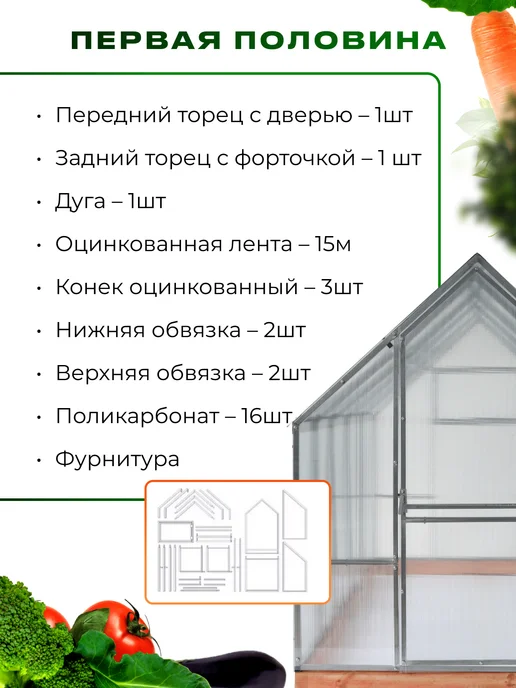Добрые теплицы Теплица "Добрая" Первая половина - внимание заказать обе!, вариант, фото 7