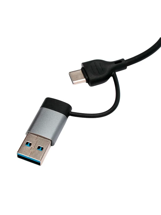GEMBIRD USB HUB 3.0 и 2.0 10 см с переходником Type-c 4 в 1, серый, фото 4