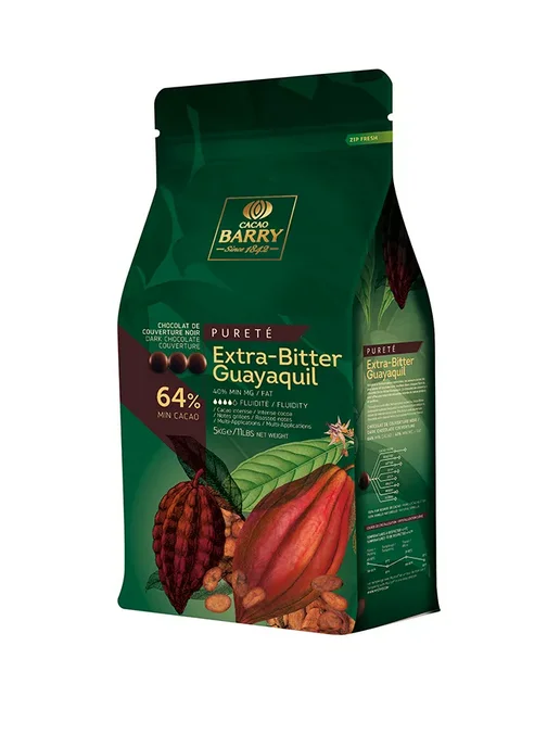 Cacao Barry Шоколад кондитерский горький EXTRA BITTER GUAYAQUIL 64% 5 кг, 5 кг, фото 2