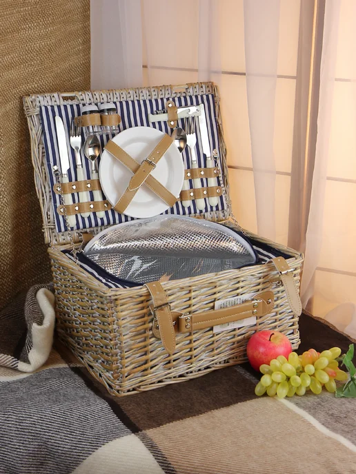 HOLYDAY BASKET Набор для пикника с термосумкой на 2 персоны, синий, фото 5