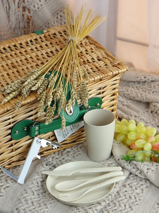 HOLYDAY BASKET Набор для пикника с термосумкой на 2 персоны, белый, фото 4