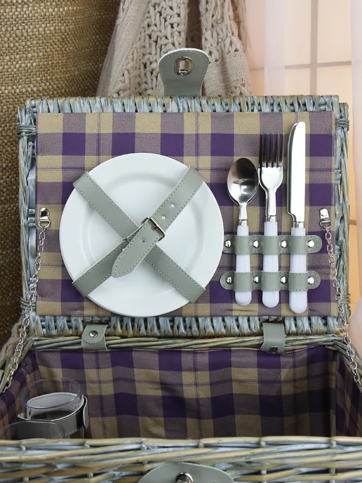 HOLYDAY BASKET Набор для пикника с термосумкой на 2 персоны, серый, фото 2