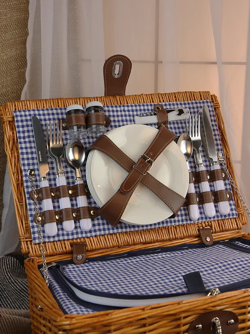 HOLYDAY BASKET Набор для пикника с термосумкой на 4 персоны, синий, фото 2