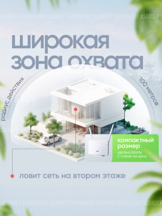 ASANDEY Модем 4G WiFi роутер с сим картой, 4 г, фото 3