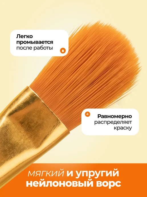 Малевичъ Кисти для рисования, бирюзовая ручка, 10 шт, 10 шт, фото 3