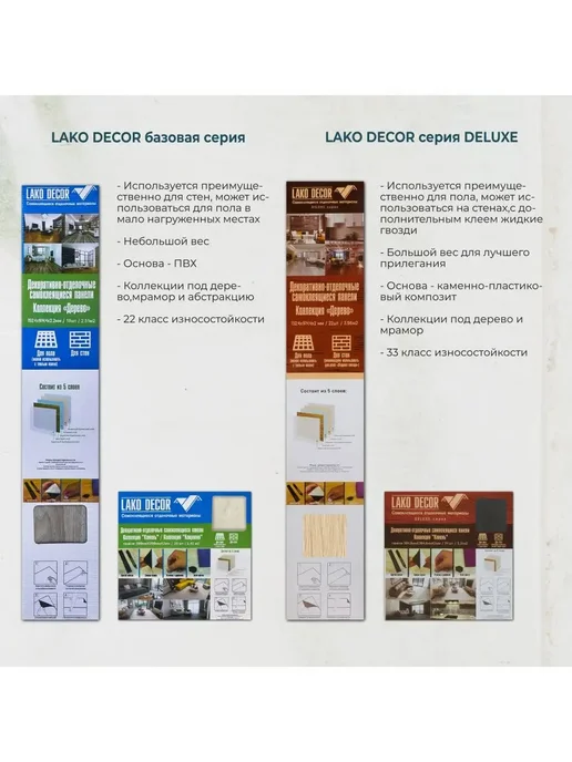 LAKO DECOR Панели стеновые ПВХ самоклеящиеся под дерево, коричневый, фото 8