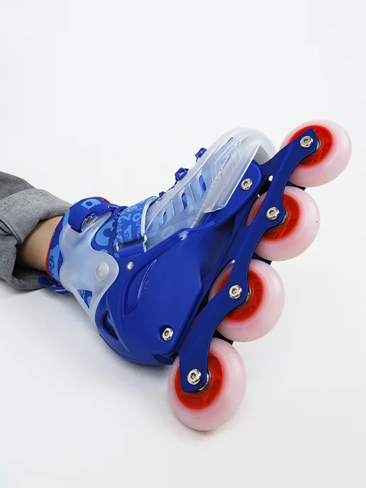 TechTeam Ролики для мальчика раздвижные с подсветкой Kidzroll, синий, фото 2