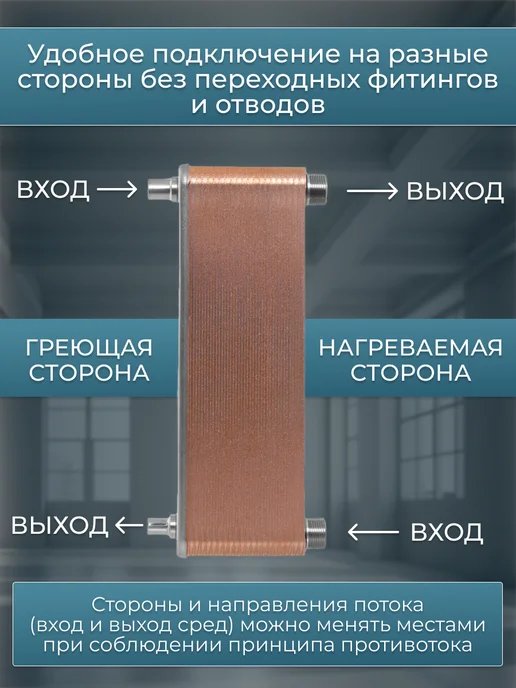 Теплоэксперт Теплообменник пластинчатый для фреона и насоса TX22RP-40H, вариант, фото 2
