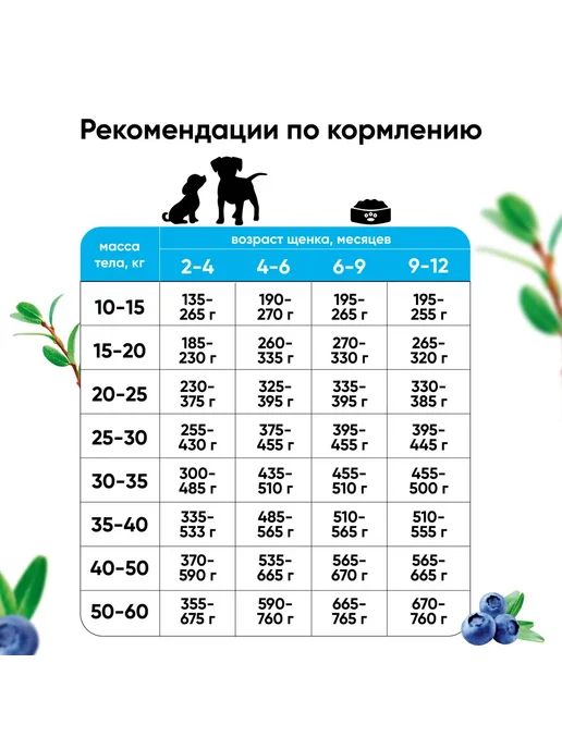 Сухой корм Meat Garden Черникой для собак, крупные, щенки, ягненок, 1,5 кг, фото 8