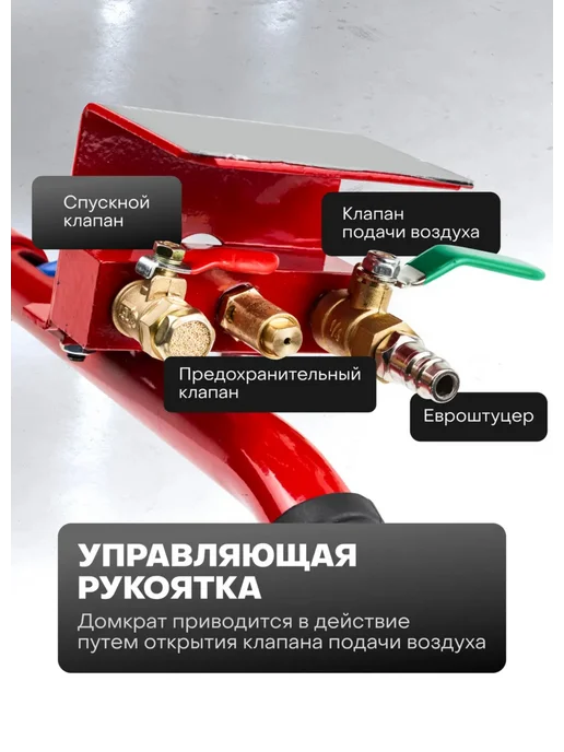 Домкрат пневматический на 3 тонны. С кольцом. Евроштуцер, вариант, фото 3