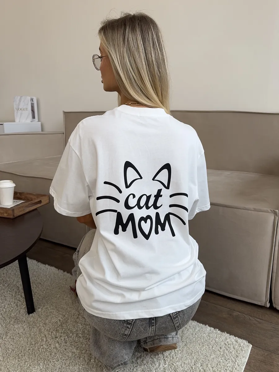 Футболка с принтом оверсайз хлопок