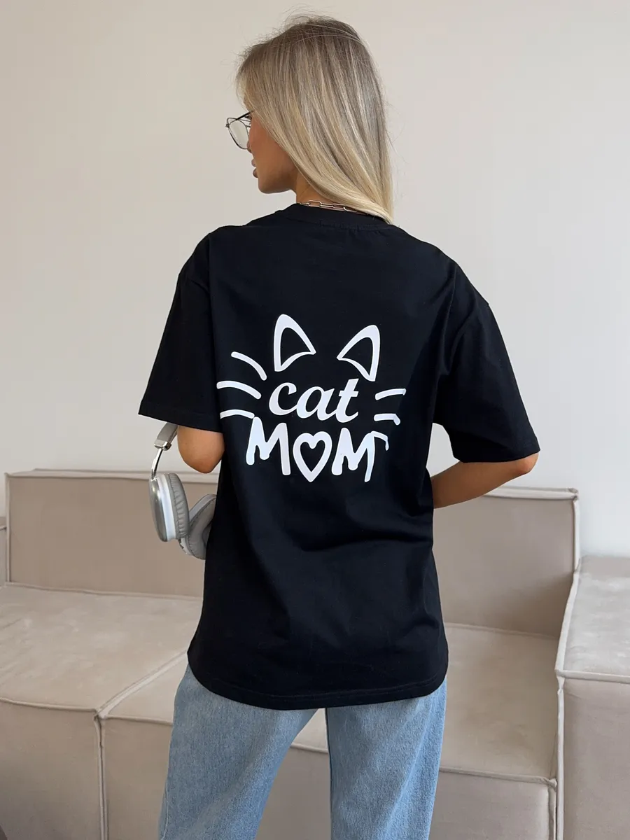 Футболка с принтом оверсайз хлопок