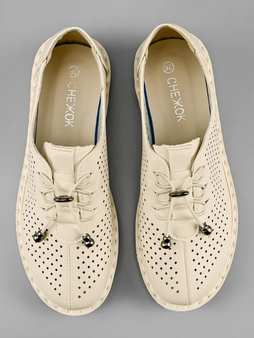 SHOES PLANET Мокасины летние дышащие, бежевый, фото 3