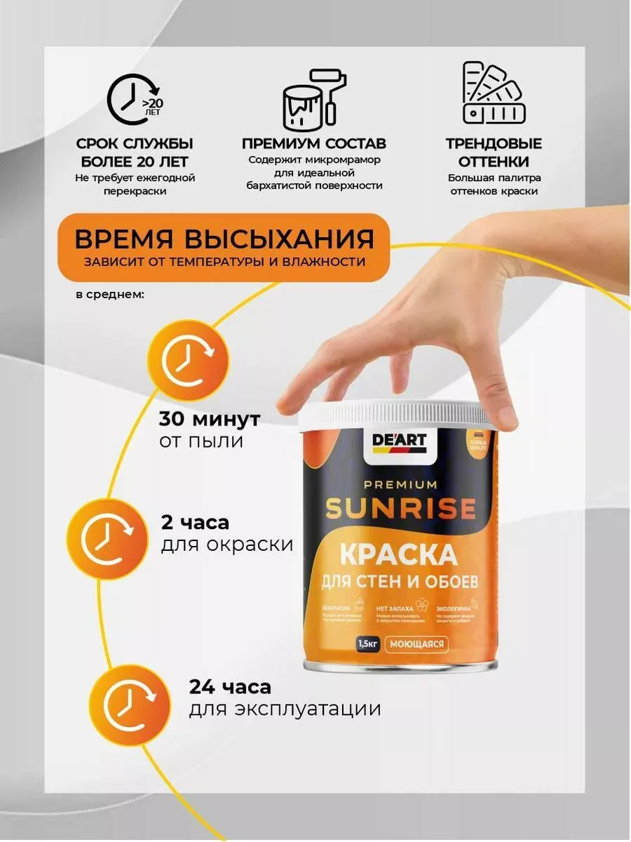 Краска для стен моющаяся серая матовая фото 2