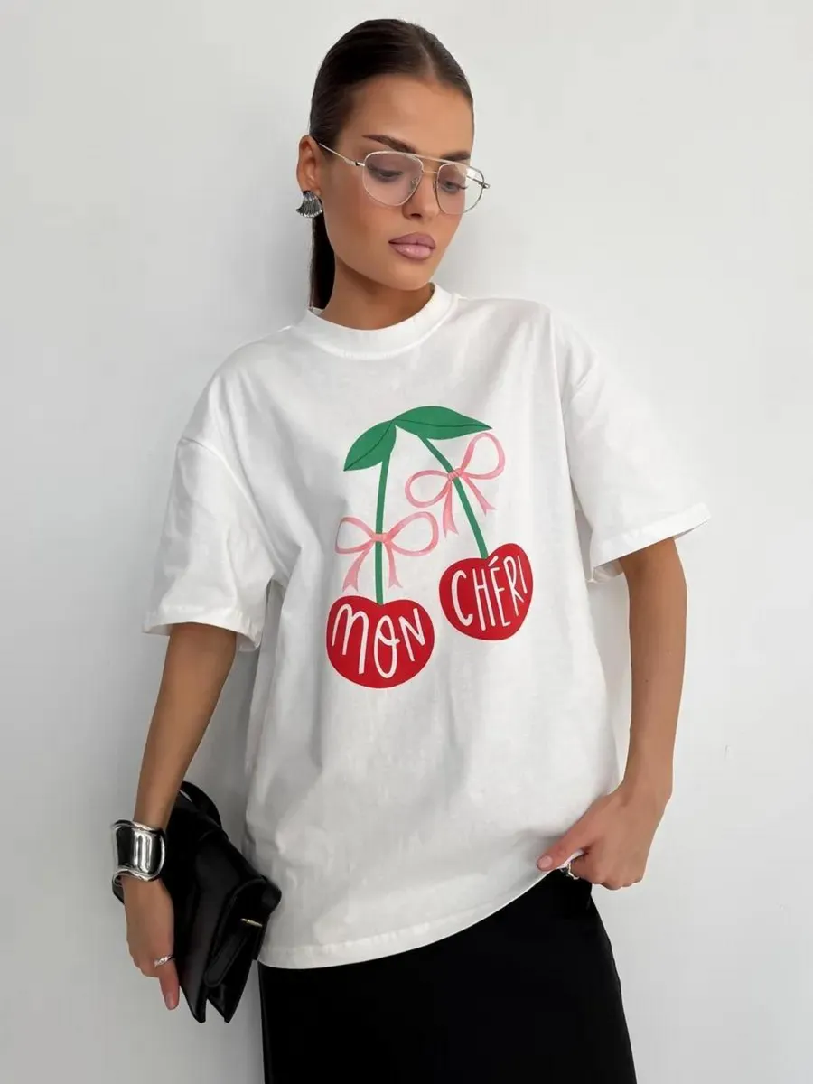 Футболка с принтом хлопковая