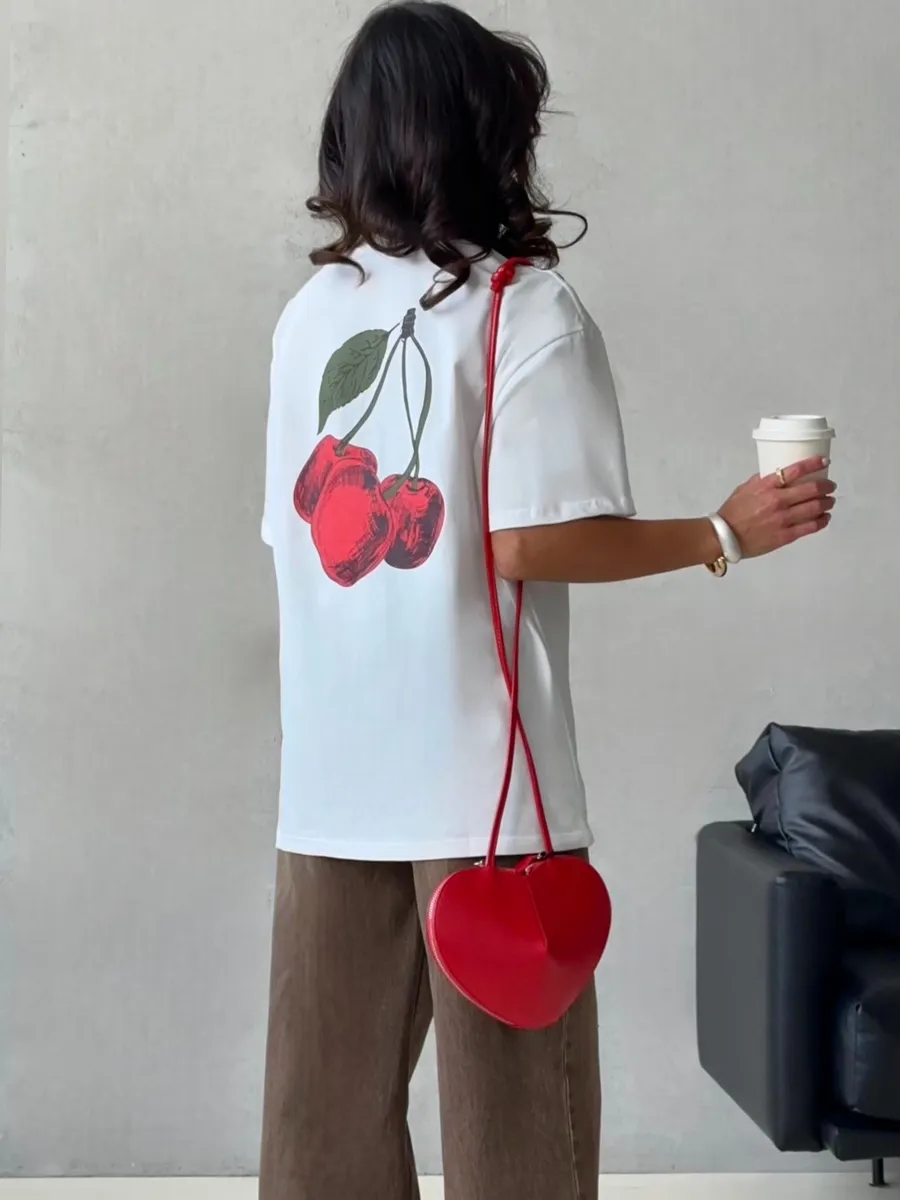 Футболка с принтом оверсайз хлопок