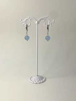 Серьги из натуральных камней Аквамарин Maria Muzio 322159115 купить за 412 ₽ в интернет-магазине Wildberries