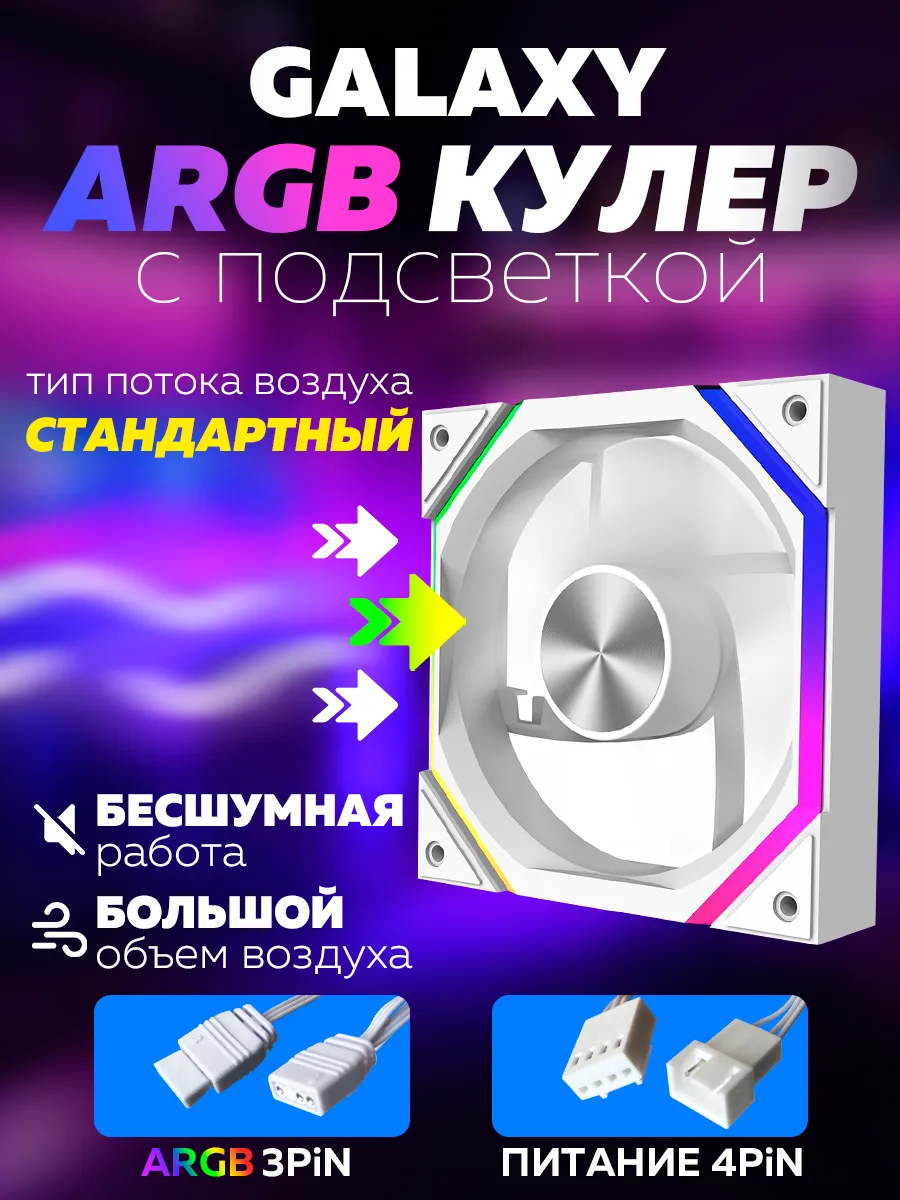 Белый Корпусный вентилятор для Пк Prism XH Galaxy ARGB