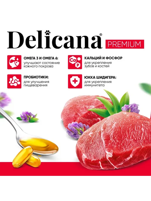Сухой корм Delicana для собак, взрослые, мелкие, говядина, 0,4 кг, фото 3