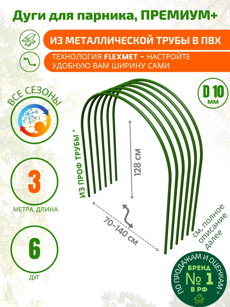 Дуги для парника и грядок металлические, 3 метра