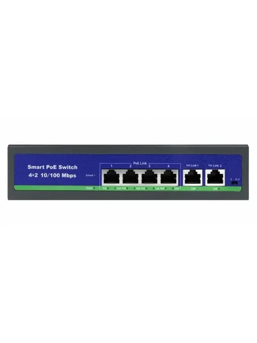 CARCAM Коммутатор Standard 4+2 10 100Mbps AI PoE Switch ССF0420FBLC, вариант, фото 5