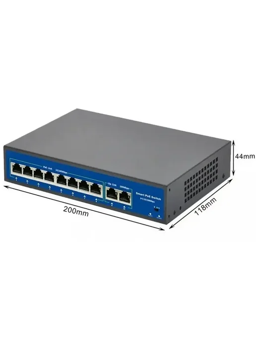 CARCAM Коммутатор 8+2 Uplink Gigabit PoE Switch (ССF0820GBLA), вариант, фото 5