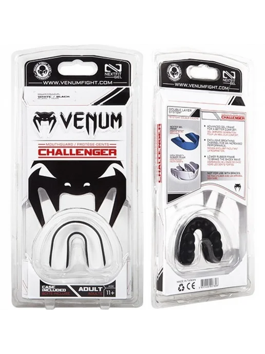 Venum Капа боксерская одночелюстная взрослая Challenger BlackWhite, черный, фото 4