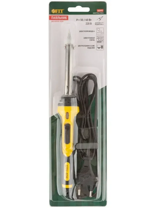 FIT FINCH INDUSTRIAL TOOLS FIT Паяльник 30 Вт 60 Вт, медное жало, подставка, 30 Вт, 60 Вт, фото 6