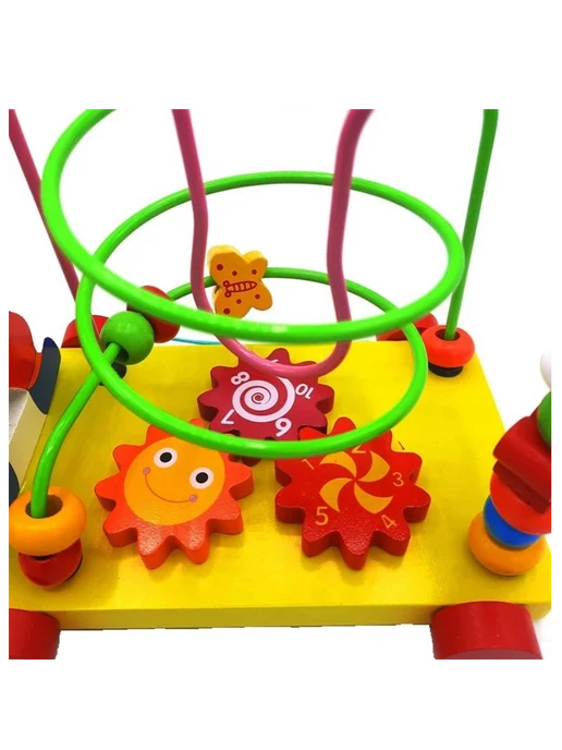 Wooden Toys Лабиринт-каталка деревянная с шестеренками для малышей, желтый, фото 4
