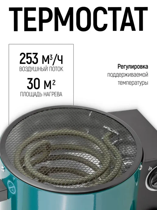 FIT FINCH INDUSTRIAL TOOLS FIT Тепловентилятор, тепловая пушка 3000 Вт, 3000 Вт, фото 4