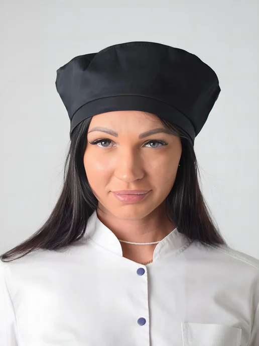 Lenima Берет поварской белый с сеточкой, черный, фото 3