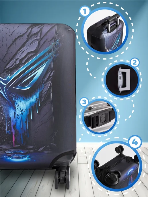 Luggage Чехол на чемодан 3D размер L, вариант, фото 2